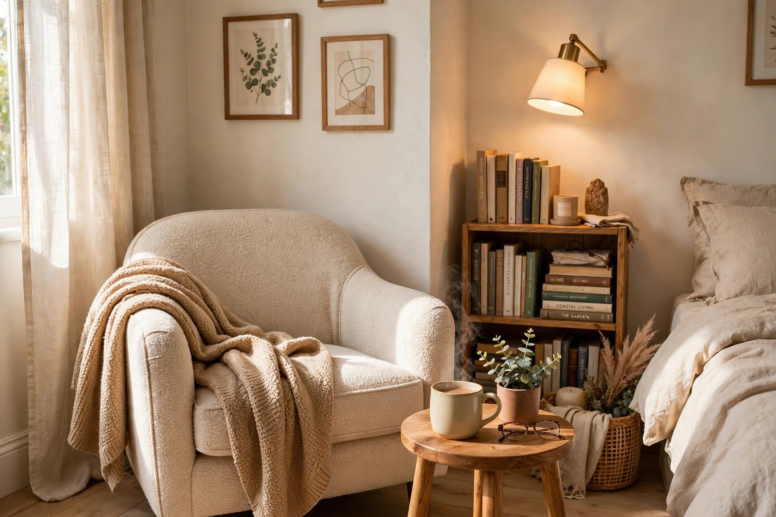 15 Cozy Winter Bedroom Ideas for a Warm, Restful Room 8 cozy reading nook in a winter bedroom