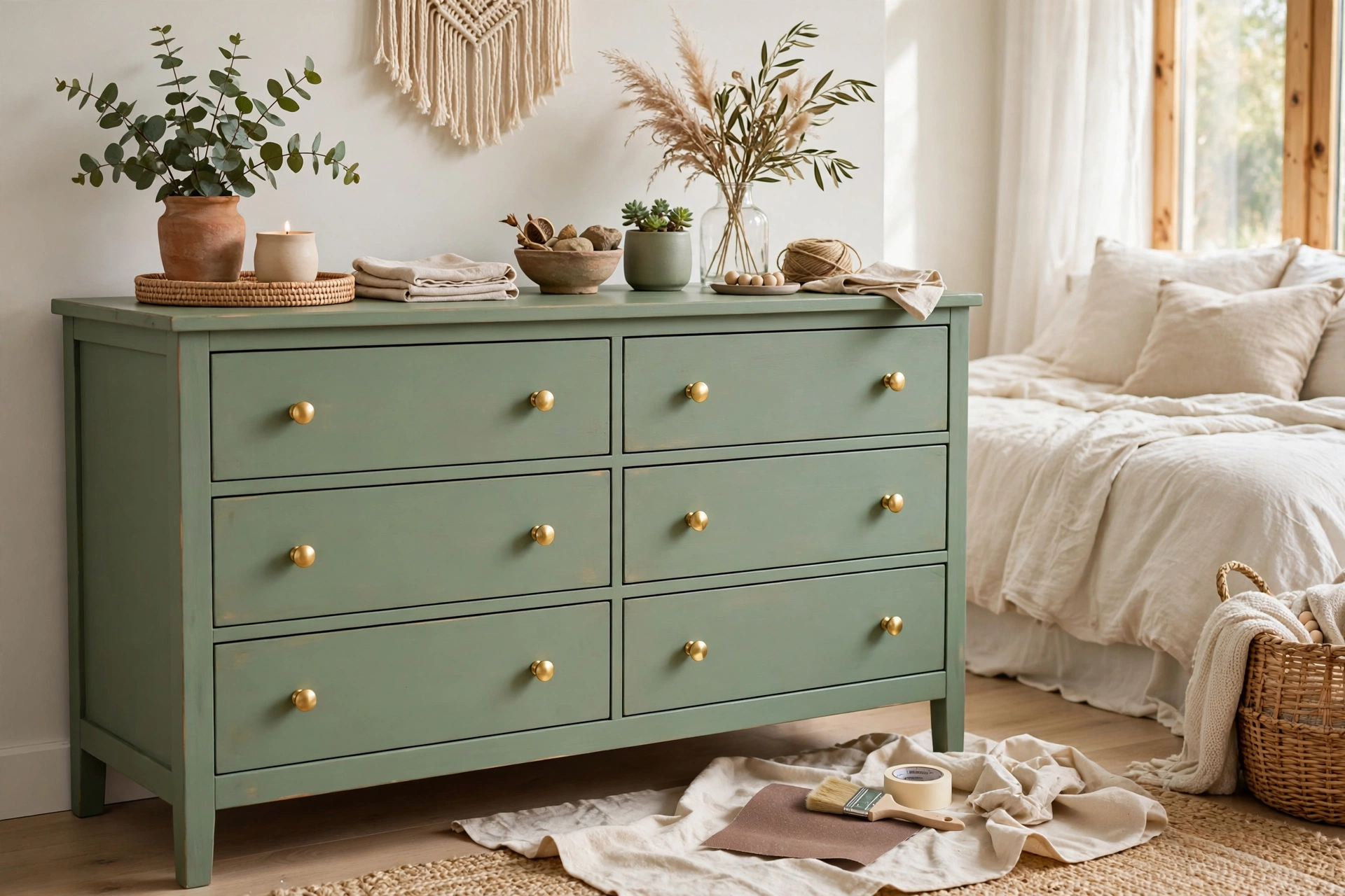 20 Budget Home Decor Ideas That Look Expensive 3 Old wooden dresser painted for a budget furniture makeover