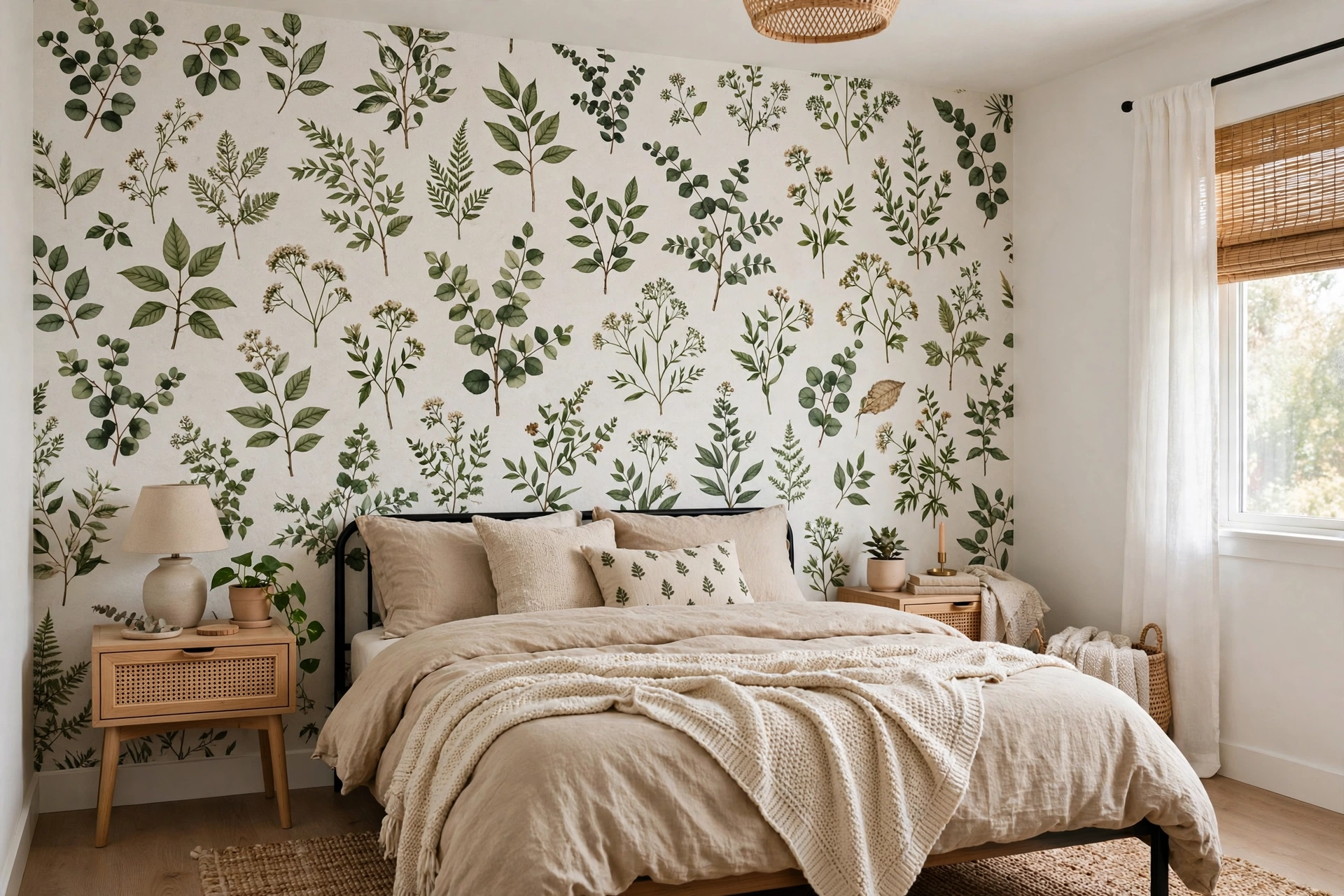 20 Budget Home Decor Ideas That Look Expensive 6 Peel and stick wallpaper accent wall in a budget home decor makeover