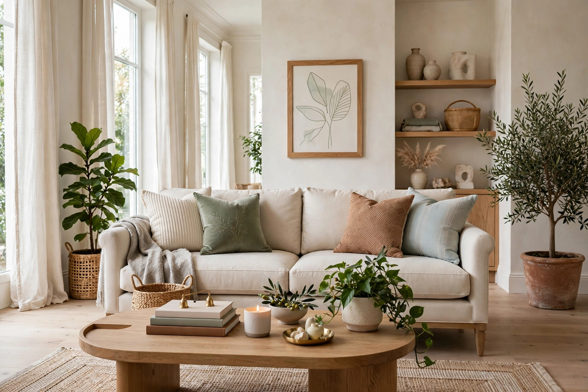 Beautifully styled living room interior with elegant decor