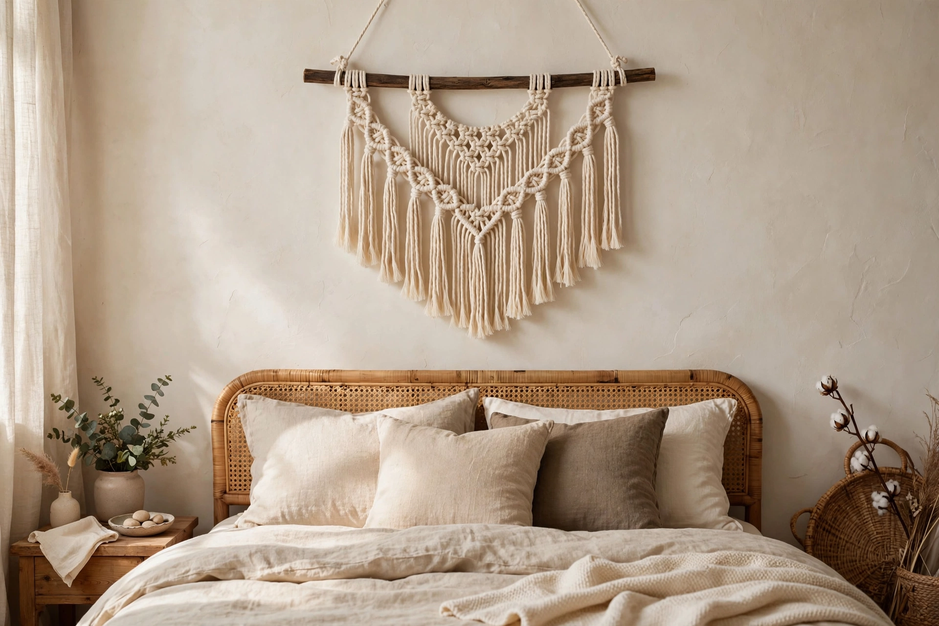 20 Easy DIY Home Decor Ideas for Beginners 6 Handmade macrame wall hanging, a beginner-friendly easy DIY home decor project