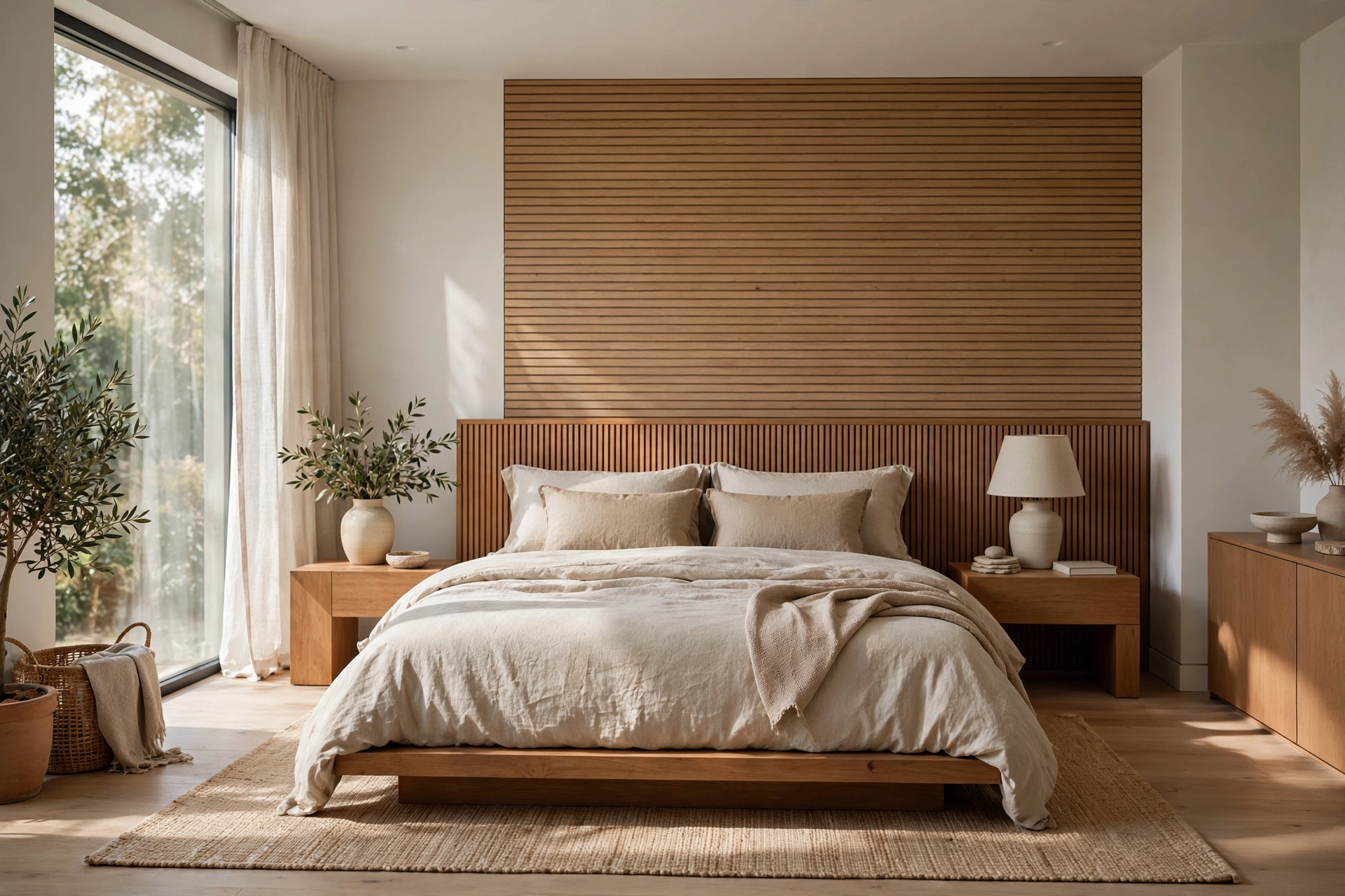 Modern bedroom with sleek furniture and calm neutral decor