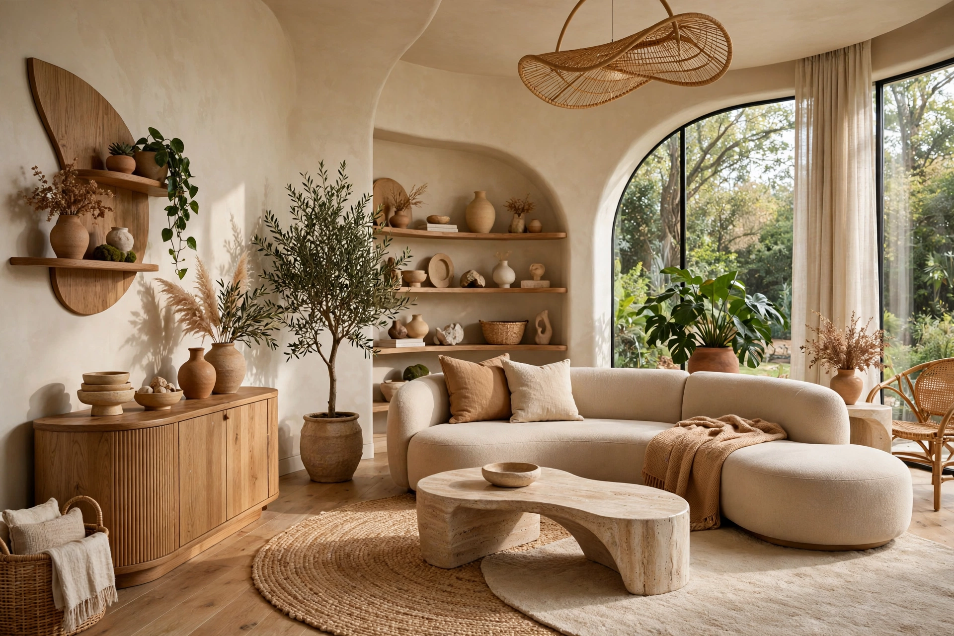 15 Interior Design Trends 2026 to Watch 62 Interior design trends 2026: stylish living room with curved furniture and earthy tones
