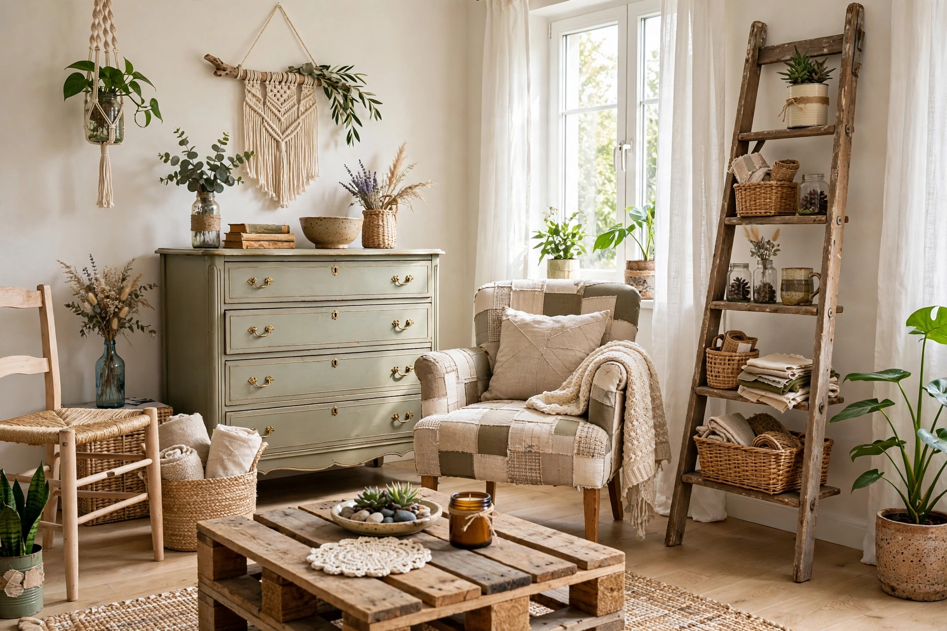 20 upcycling ideas home decor: upcycled pallet furniture and repurposed vintage finds